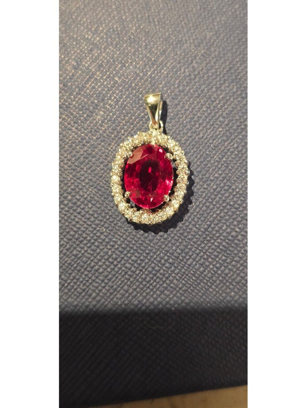 4ct Rubellite Pendant w/White Sapphires in s925